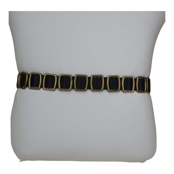 True Love Accessories Black Belt Brass Accents With Heart Buckle Medium 42 1/2" - Picture 7 of 11